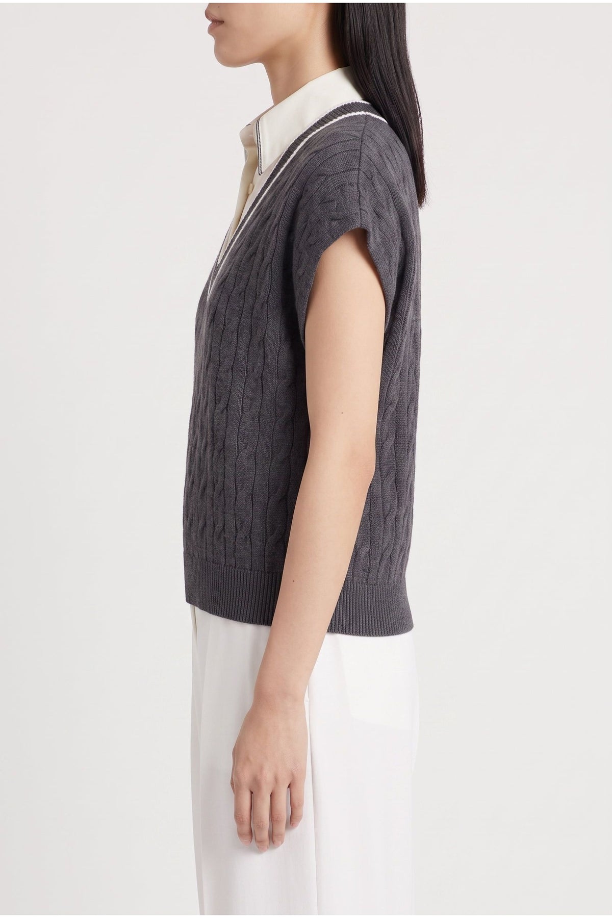 Women's Dark Grey Cotton Sweater