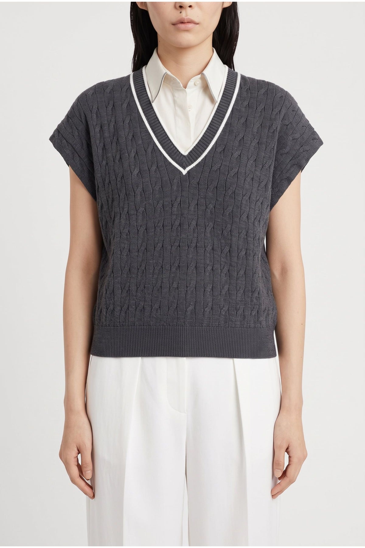 Women's Dark Grey Cotton Sweater