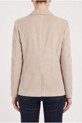 Women's Beige Casual Corduroy Jacket