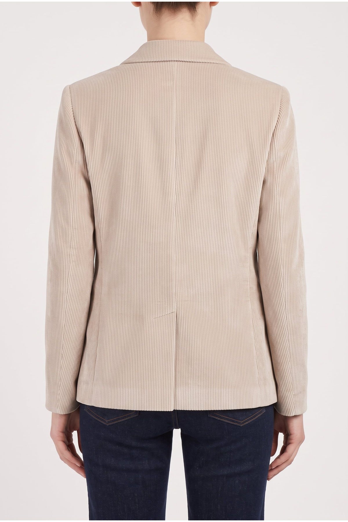Women's Beige Casual Corduroy Jacket