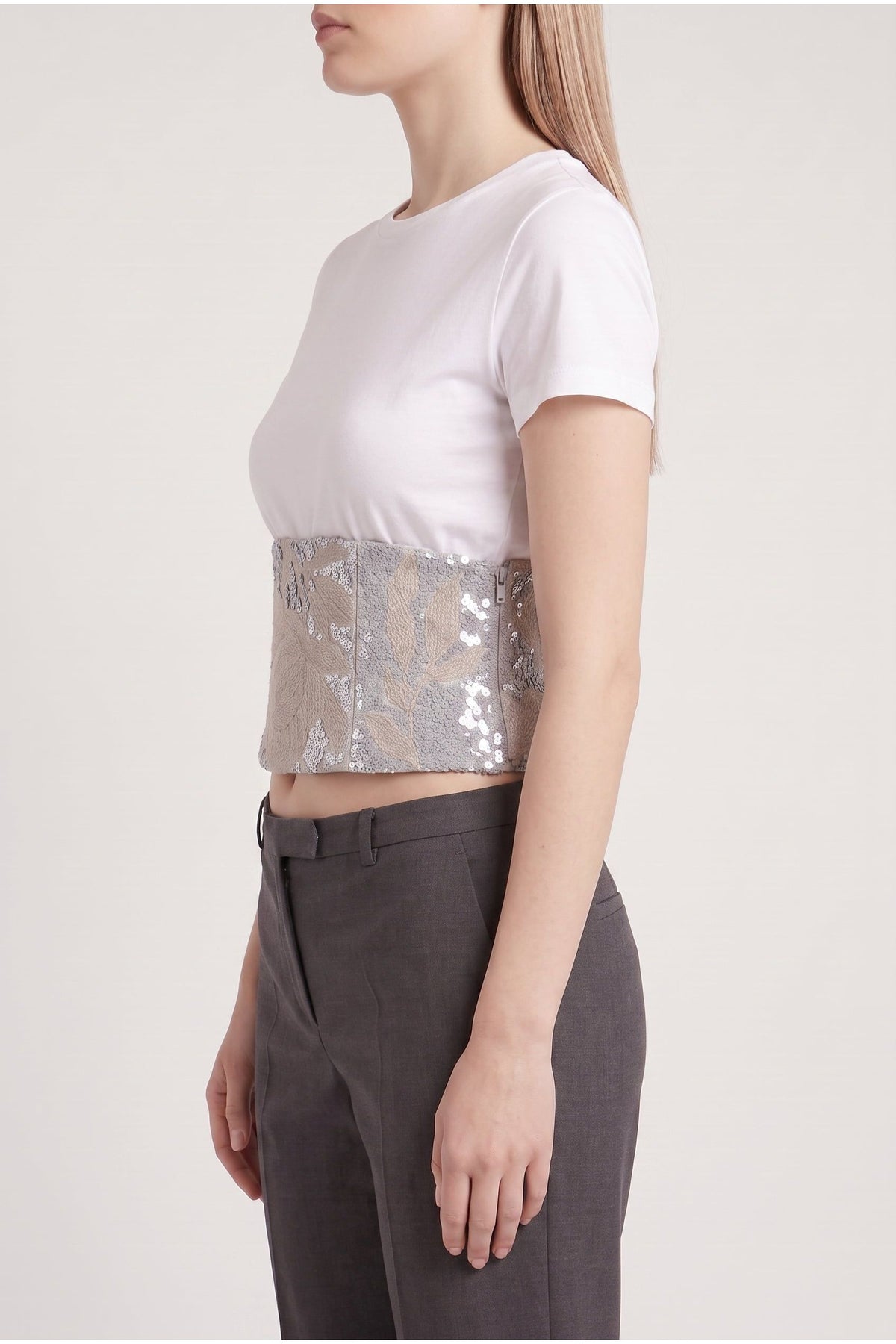 Women's White Linen Corset Shirt
