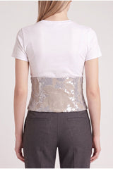 Women's White Linen Corset Shirt