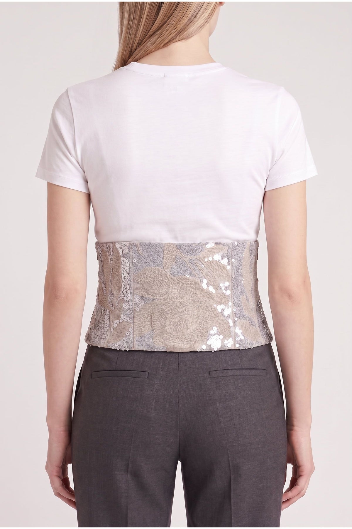 Women's White Linen Corset Shirt