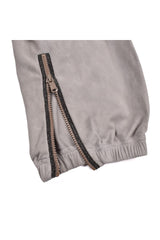 Women's Light Grey Suede Trousers