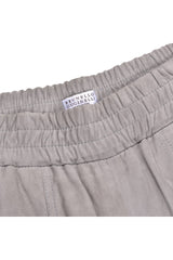 Women's Light Grey Suede Trousers