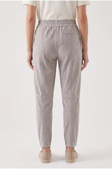 Women's Light Grey Suede Trousers