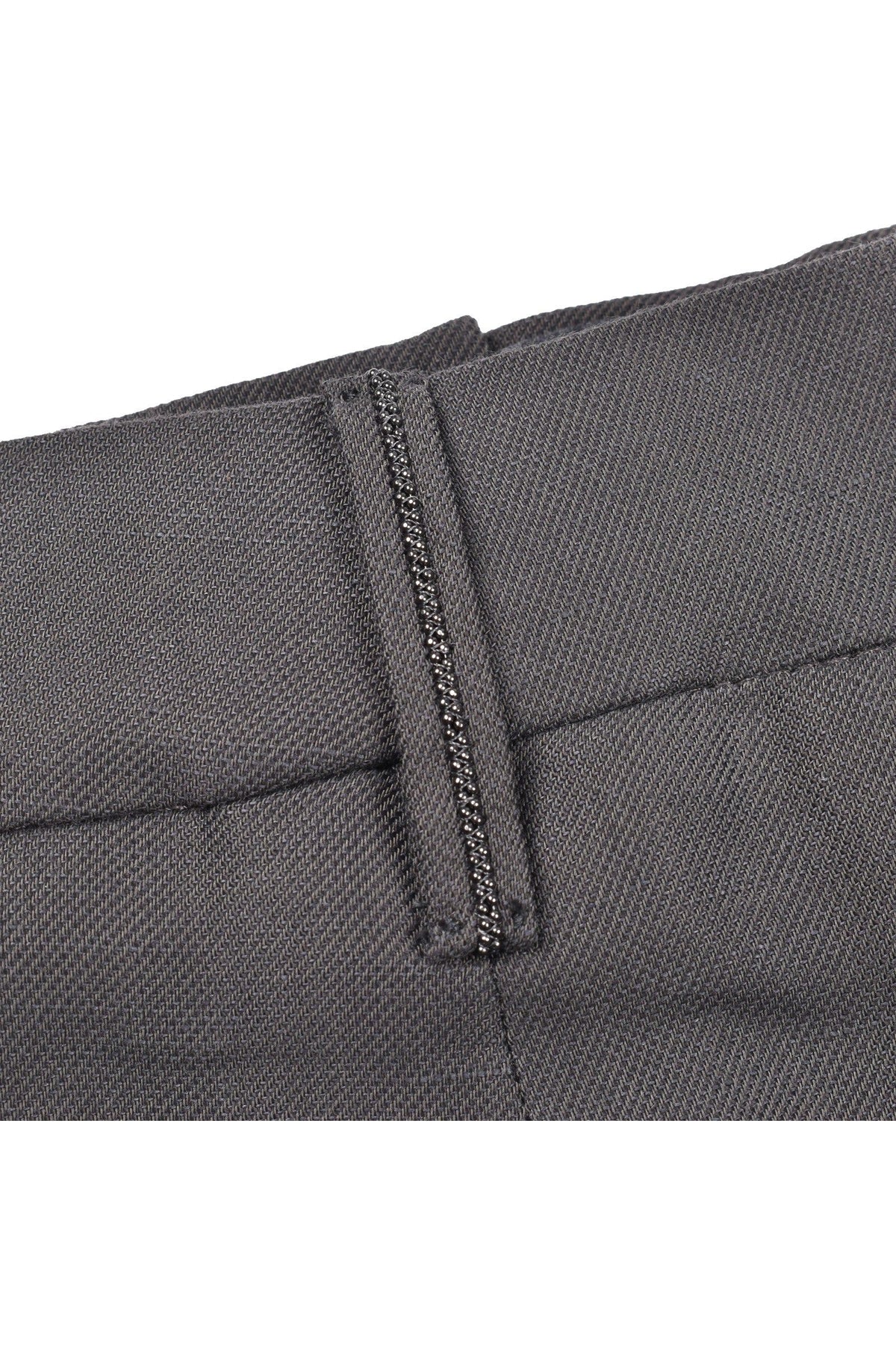 Women's Dark Grey Linen Blend Trousers