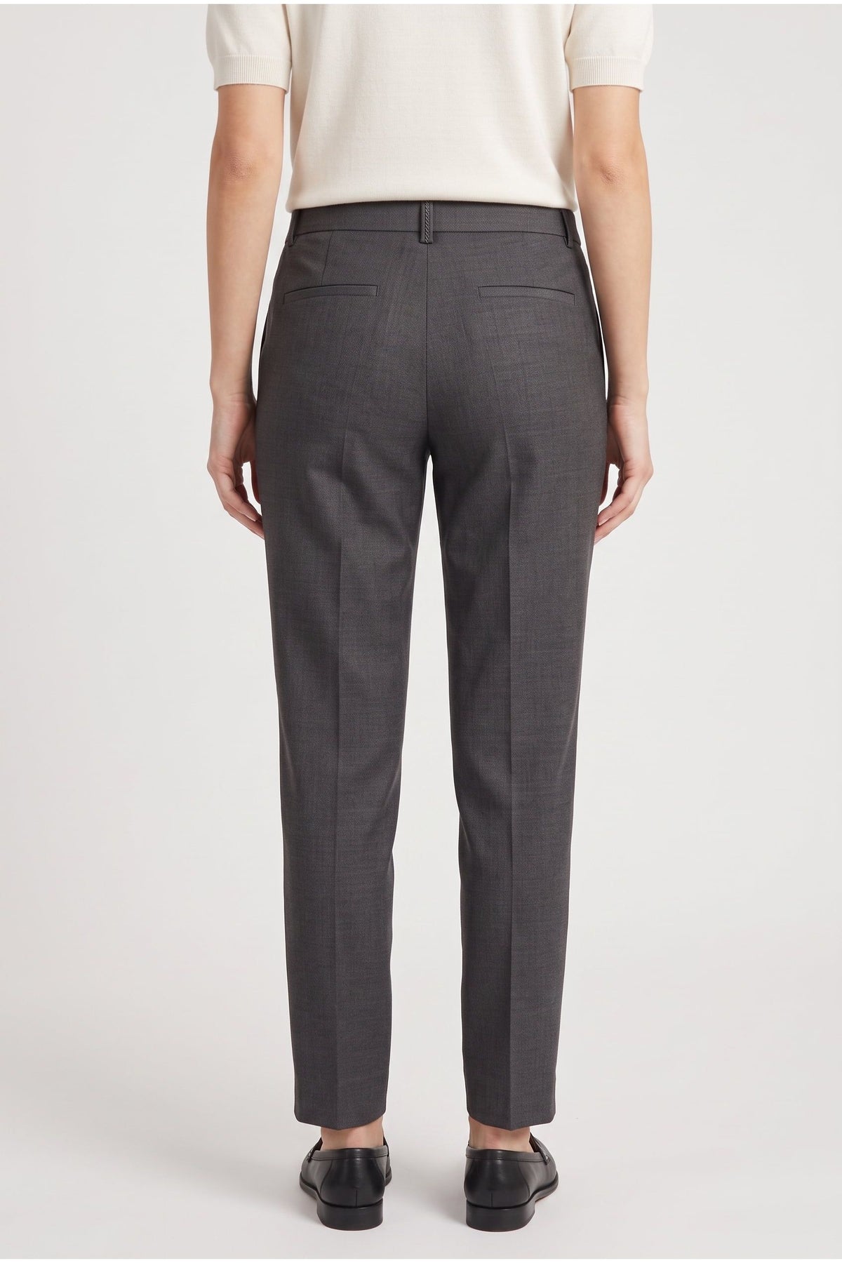 Women's Dark Grey Linen Blend Trousers