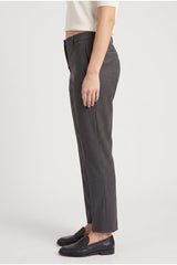 Women's Dark Grey Linen Blend Trousers