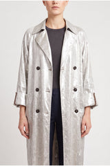 Brunello Cucinelli Women's Light Silver Long Coat