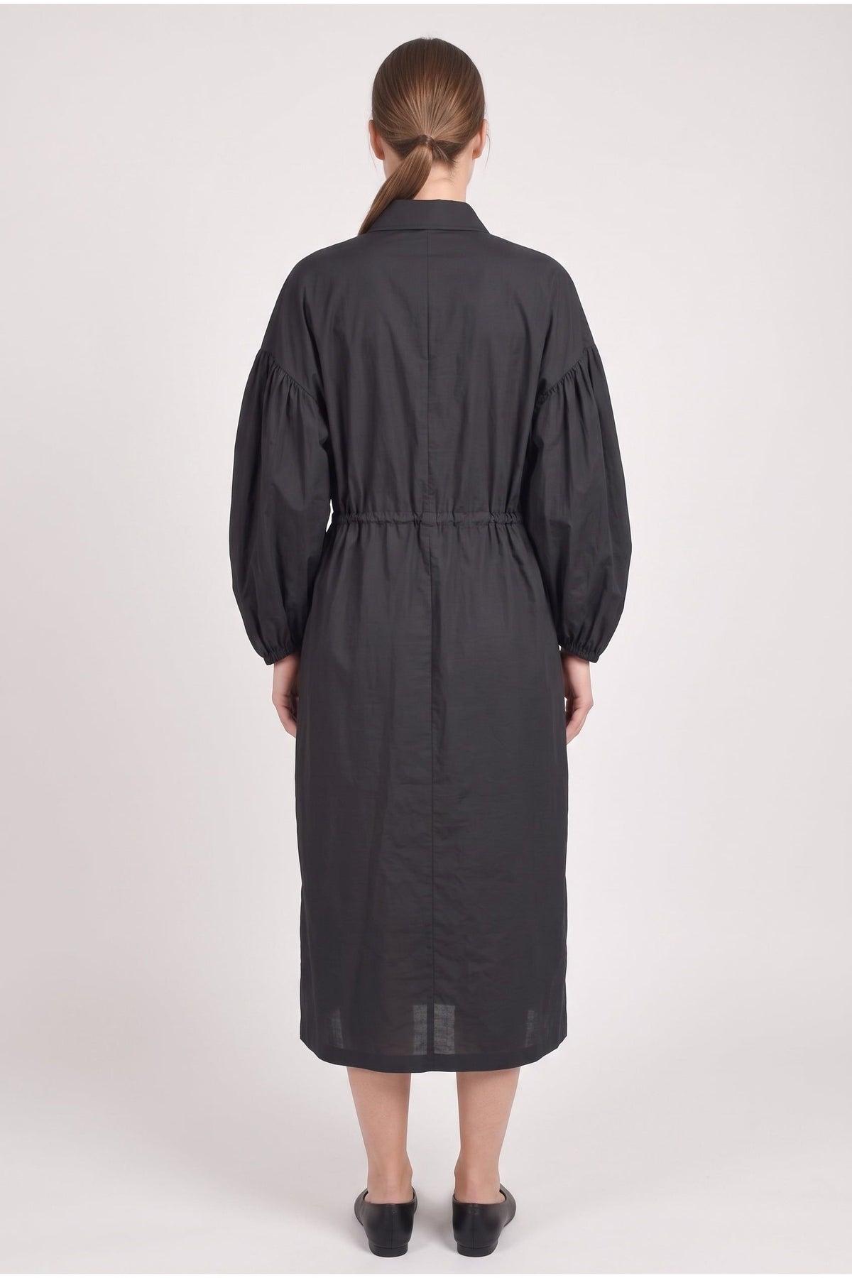 Women's Dark Grey Cotton Shirt Dress
