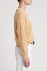 Women's Light Yellow Ribbed Sweater