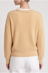 Women's Light Yellow Ribbed Sweater