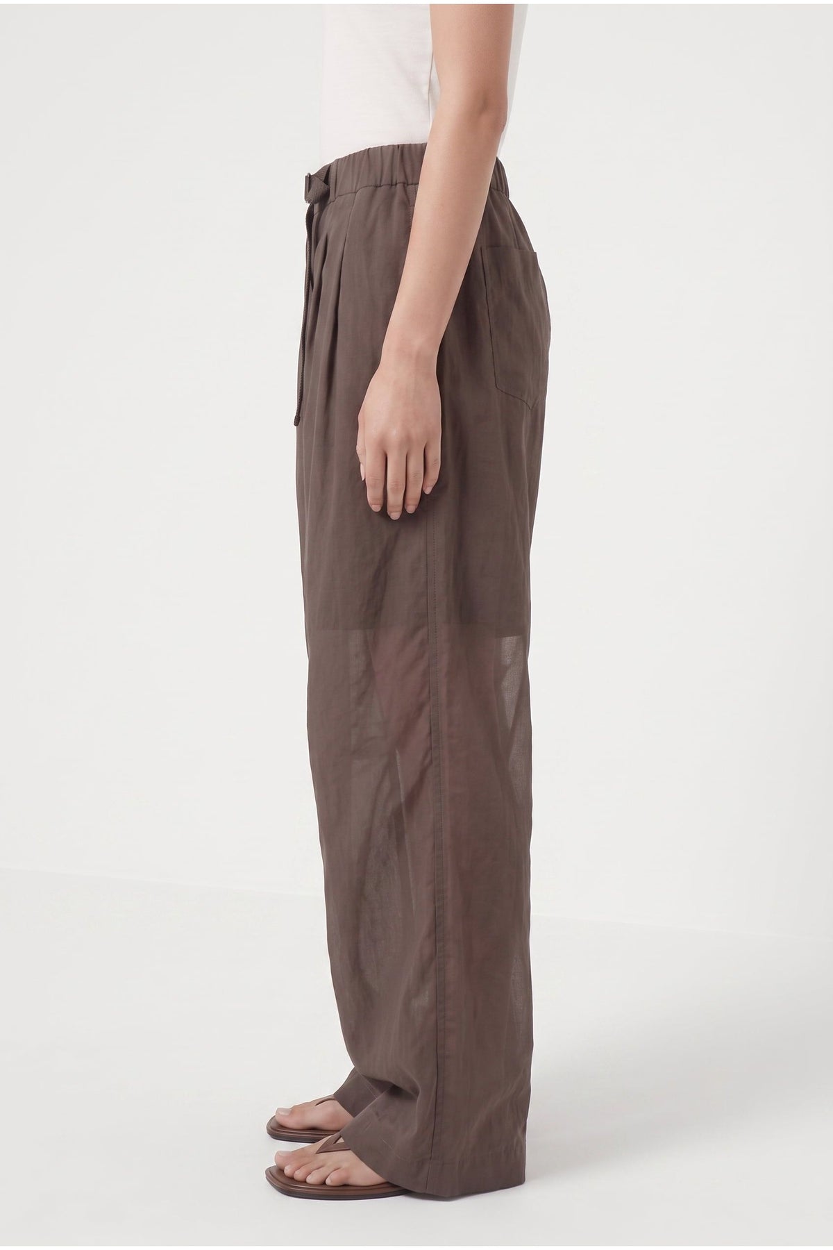 Women's Brown Wide Leg Trousers