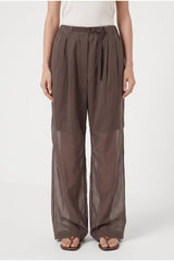 Women's Brown Wide Leg Trousers