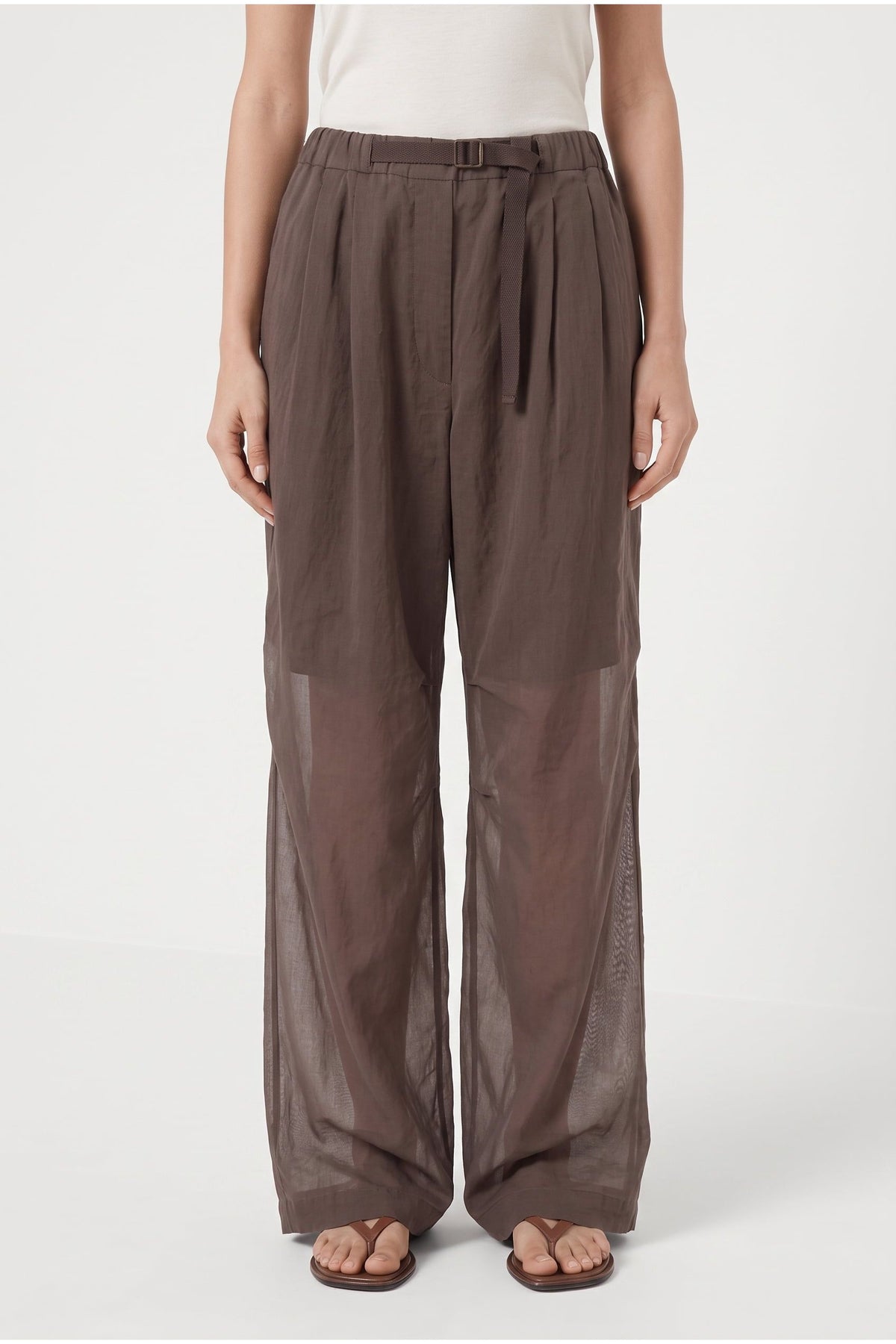 Women's Brown Wide Leg Trousers