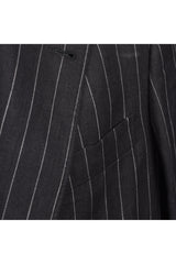 Men's Black Linen Pinstripe Blazer