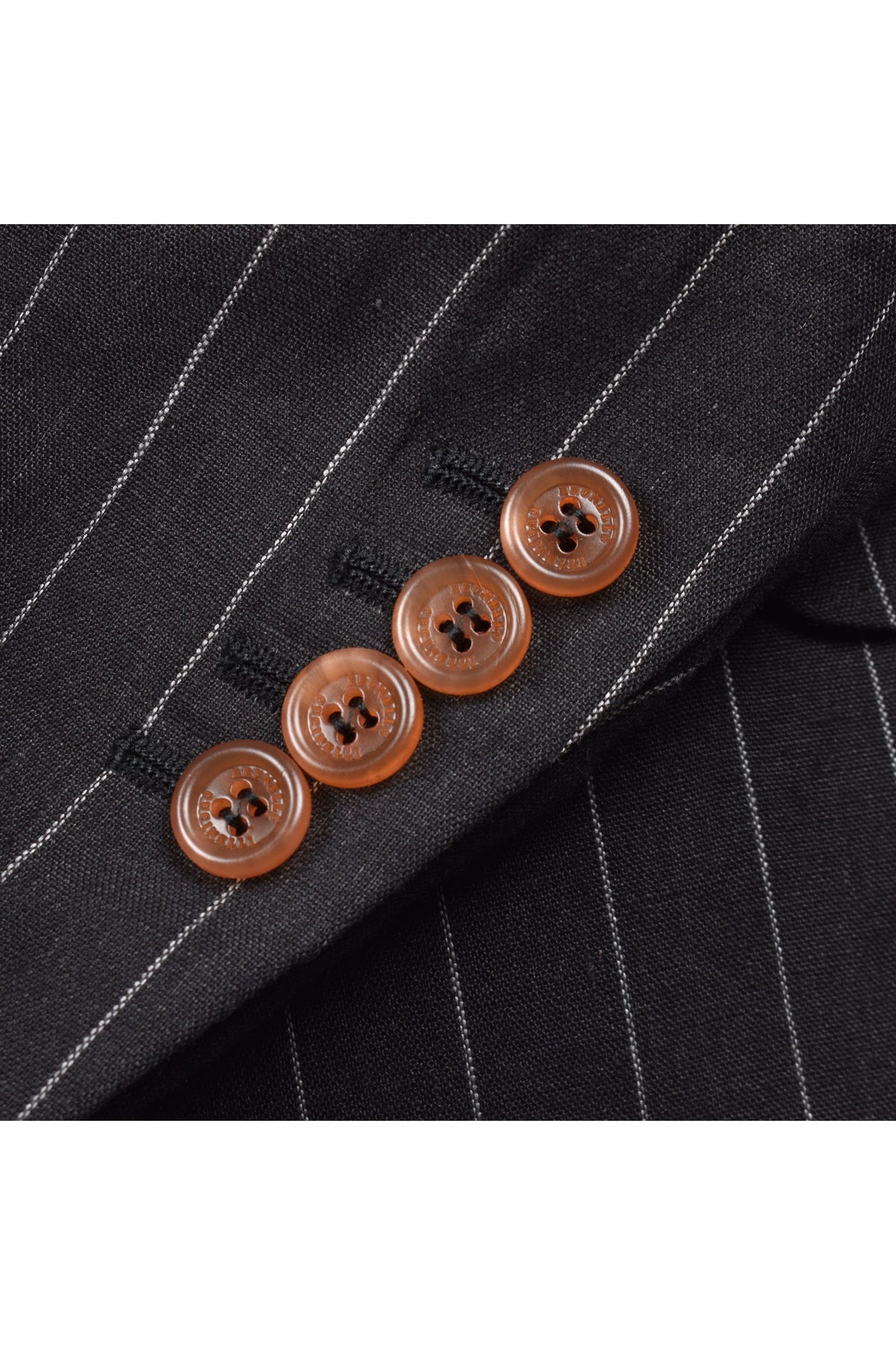 Men's Black Linen Pinstripe Blazer