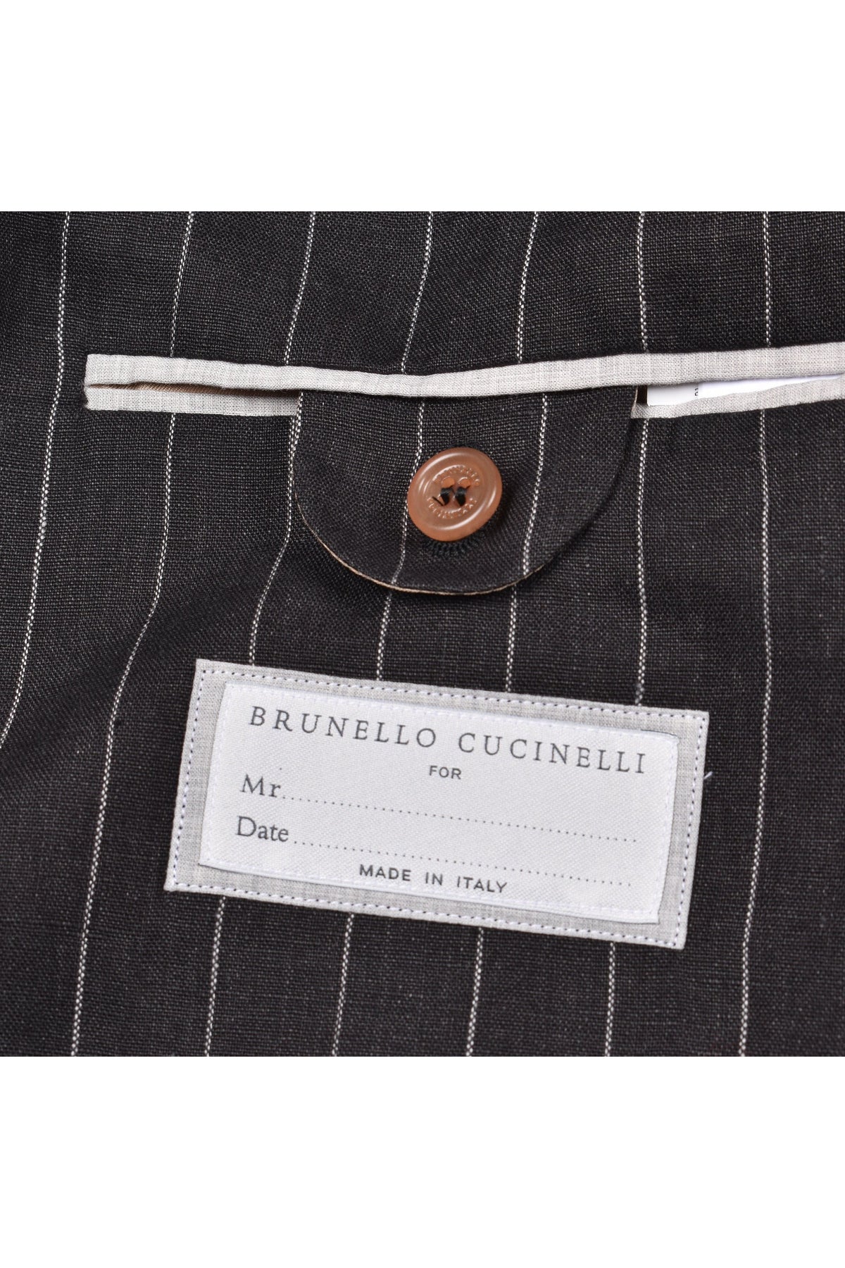 Men's Black Linen Pinstripe Blazer