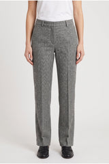 Women's Black White Linen Trousers