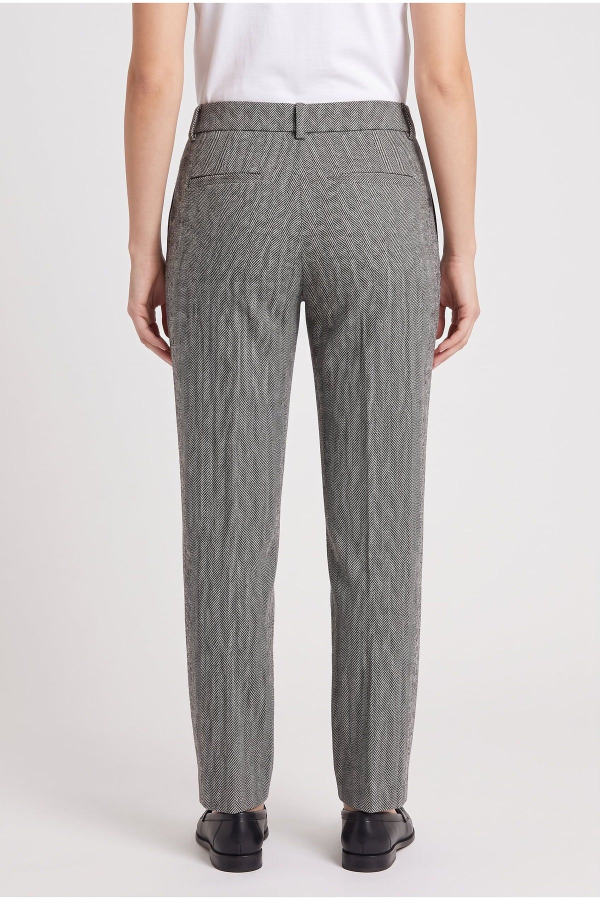 Women's Black White Linen Trousers