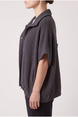 Women's Charcoal Ribbed Knit Jacket