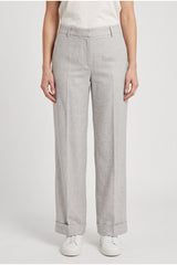 Women's Light Grey Linen Trousers