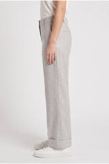 Women's Light Grey Linen Trousers