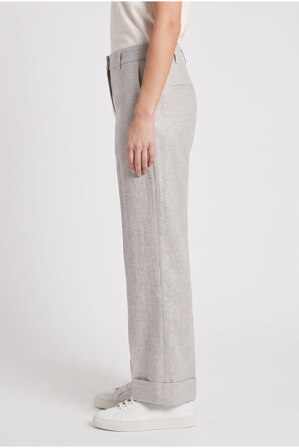 Women's Light Grey Linen Trousers