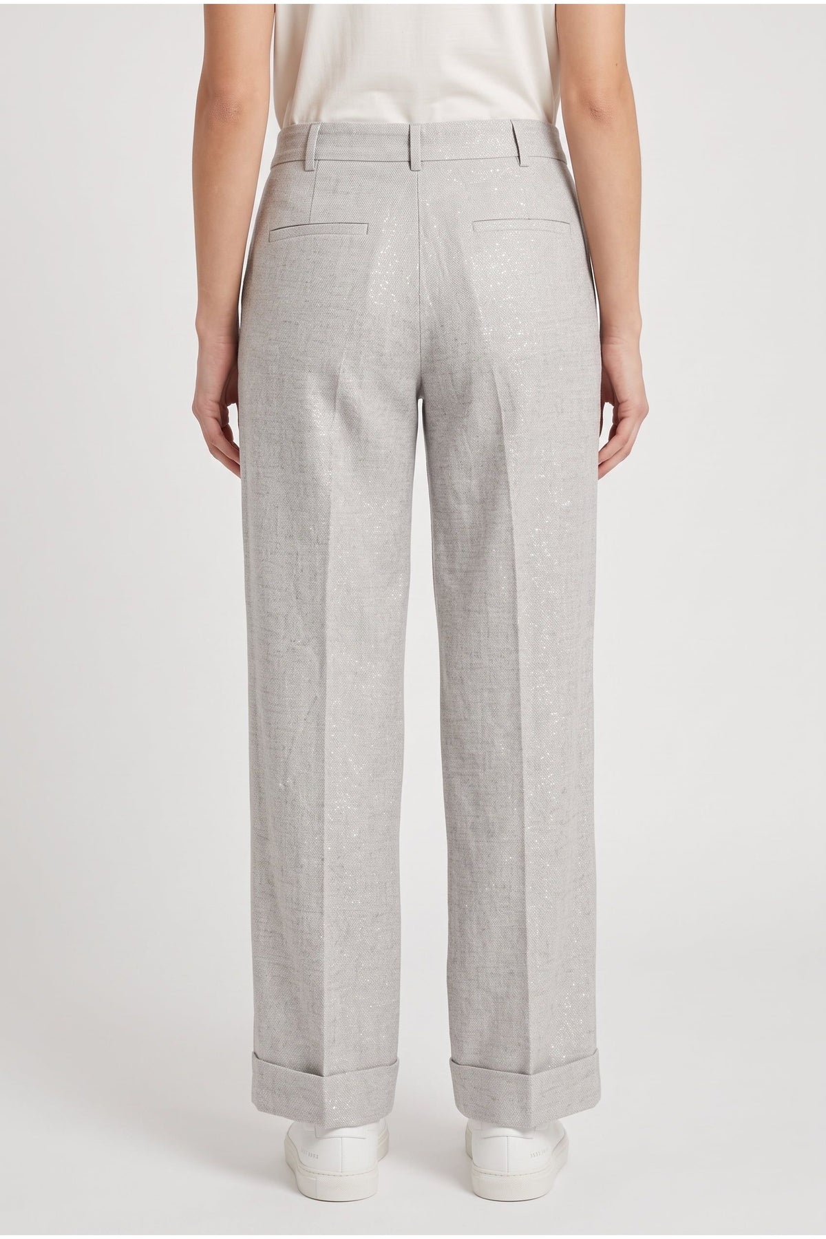 Women's Light Grey Linen Trousers
