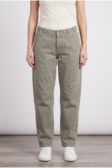 Women's Light Green Relaxed Denim Style Trousers