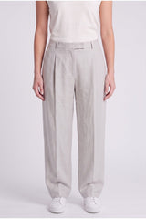Women's Light Grey Linen Trousers Msrp Nwt