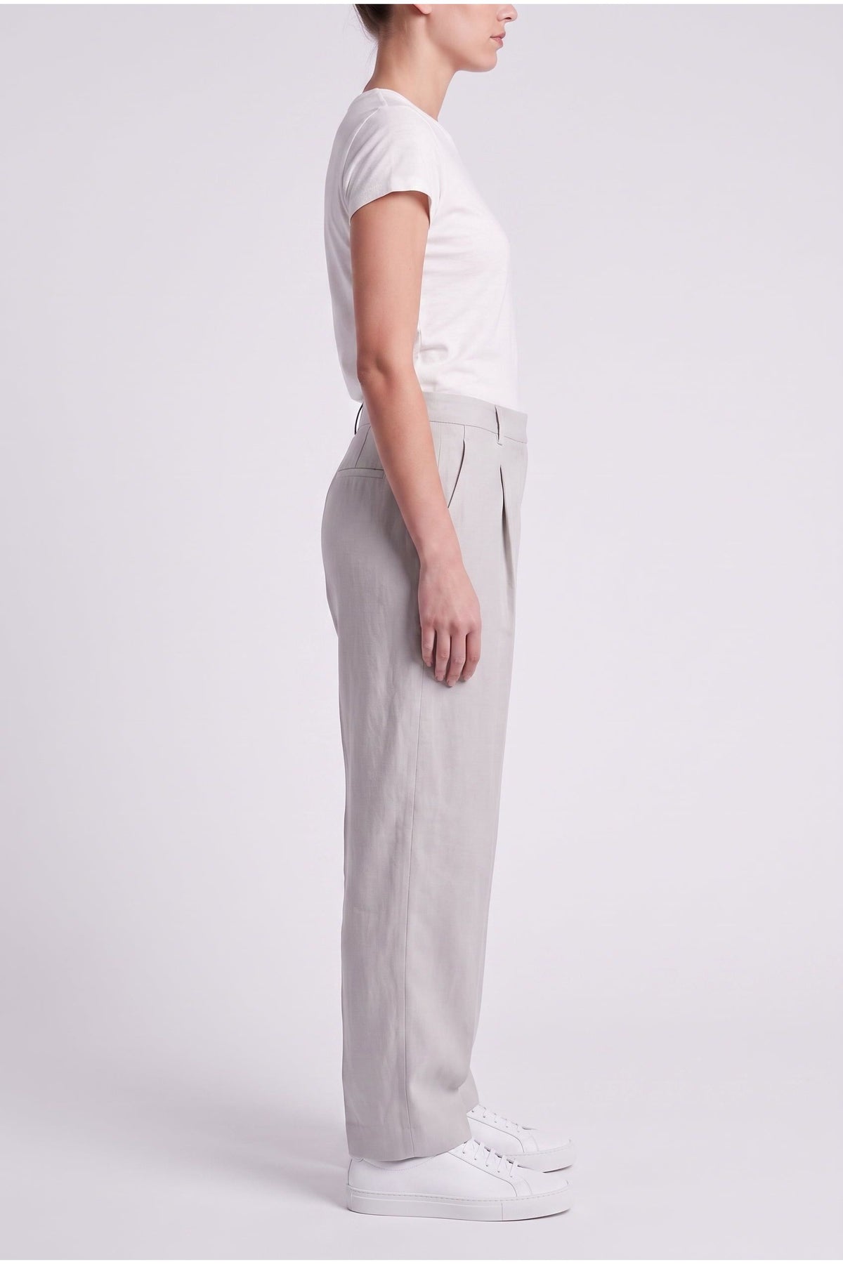 Women's Light Grey Linen Trousers Msrp Nwt
