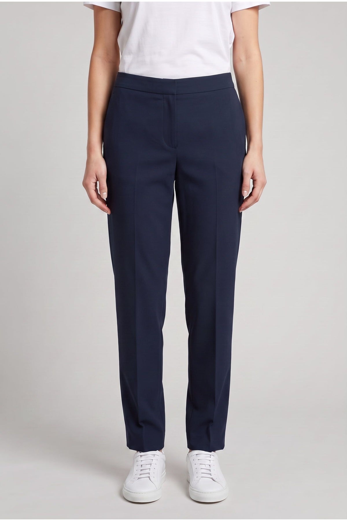 Women's Dark Blue Cotton Trousers
