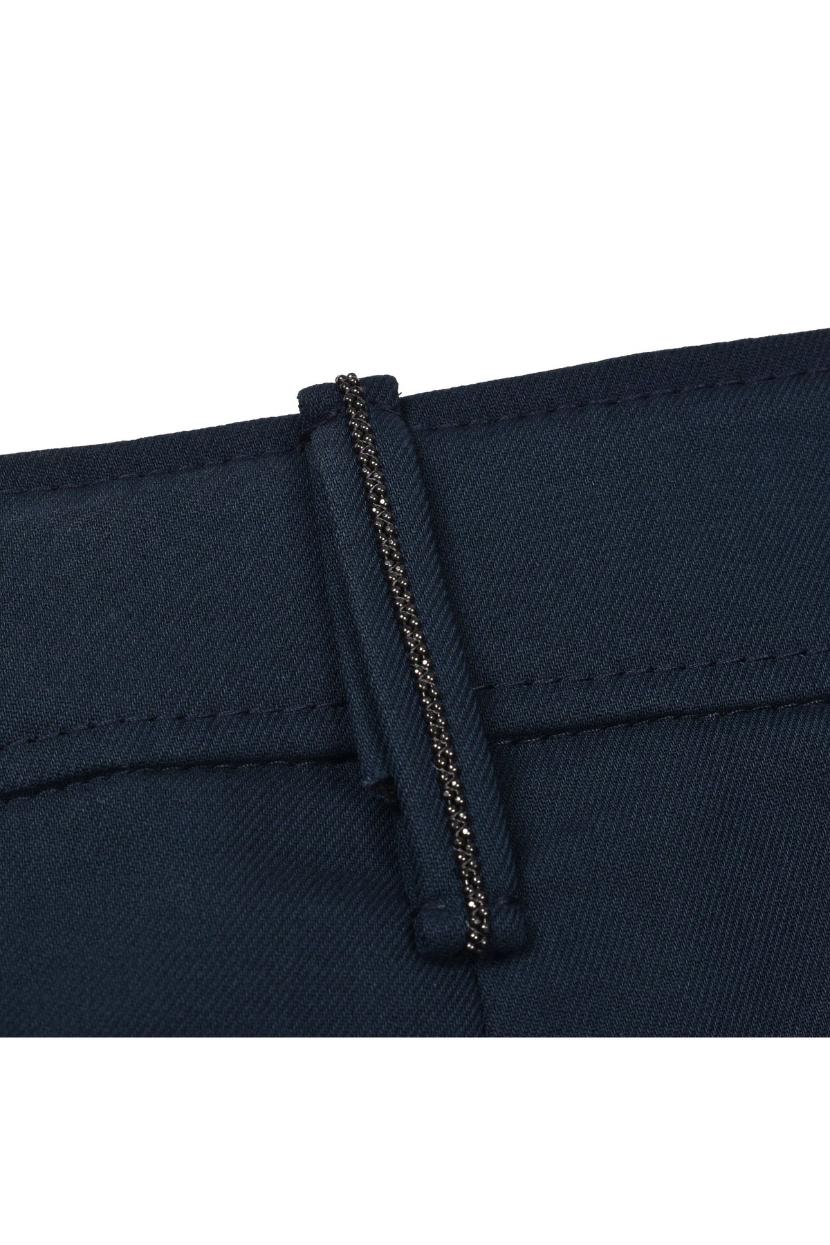 Women's Dark Blue Cotton Trousers