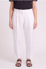 Women's White Linen Blend Trousers Nwt