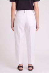 Women's White Linen Blend Trousers Nwt