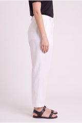 Women's White Linen Blend Trousers Nwt