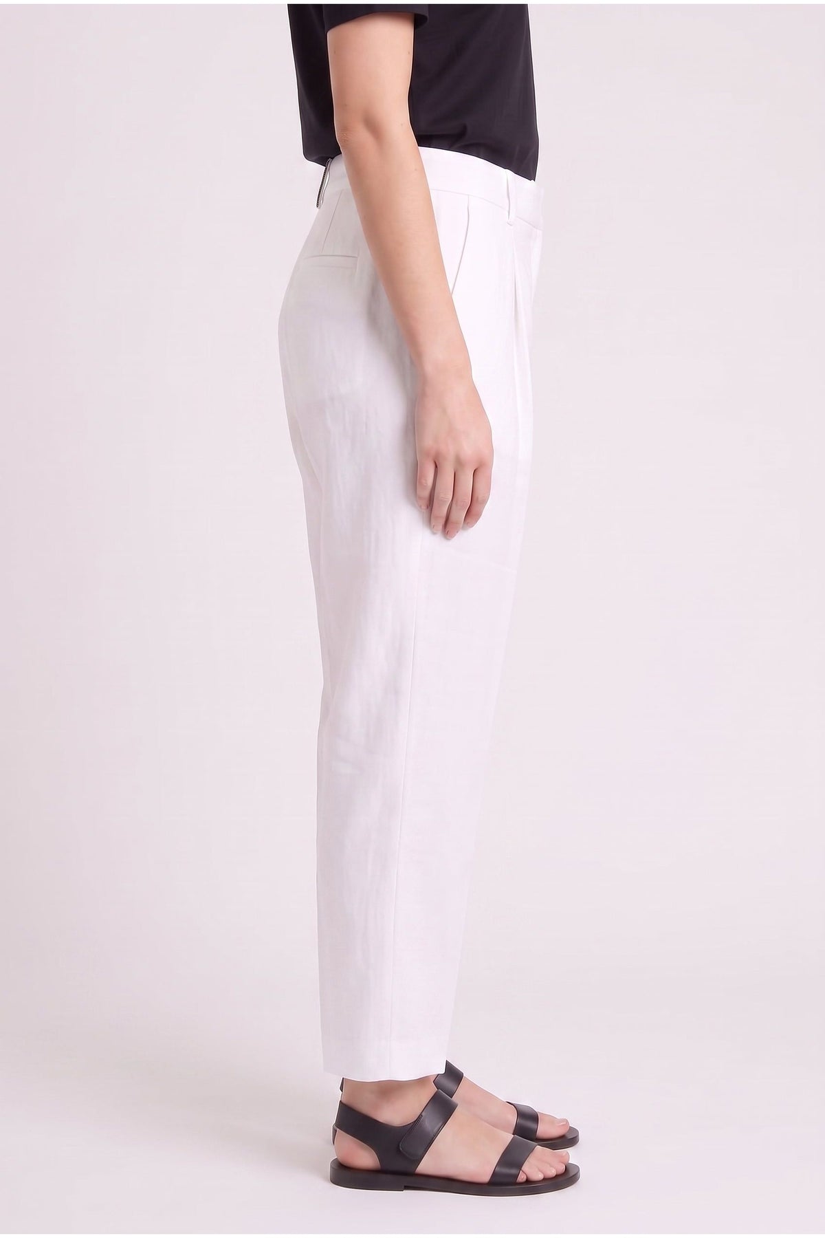 Women's White Linen Blend Trousers Nwt