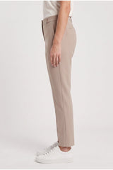 Women's Beige Cotton Casual Trousers