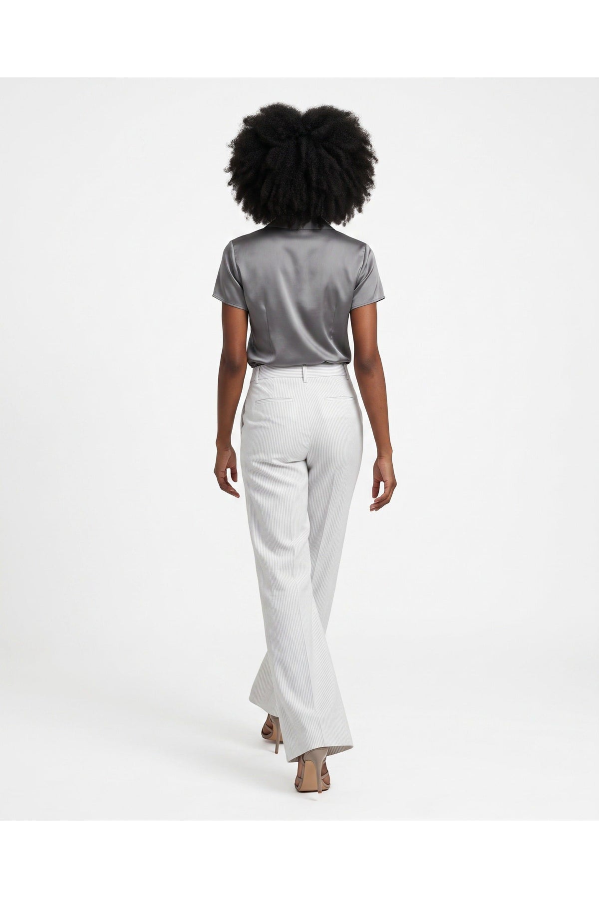 Women's Off White Linen Trousers