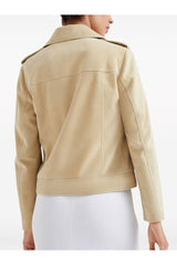 Brunello Cucinelli Women's Yellow Suede Biker Jacket