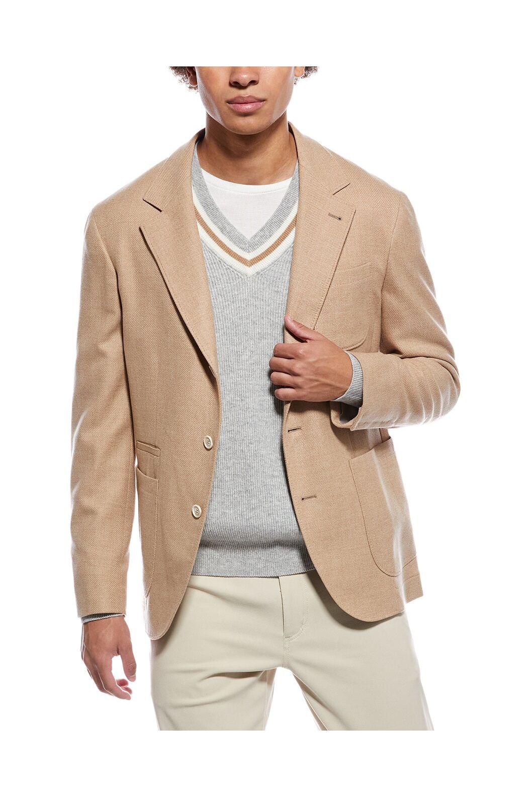 Men's Camel Wool Silk Blazer