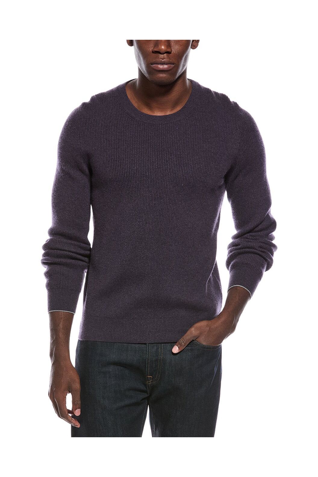 Men's Purple Wool Crewneck Sweater