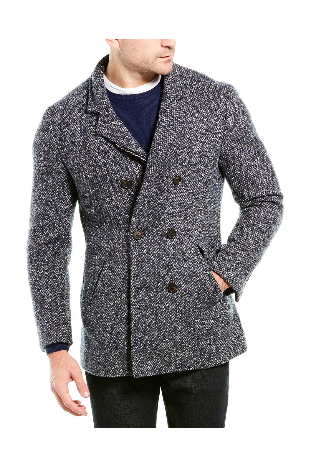 Brunello Cucinelli Men's Blue Wool Double Breasted Jacket