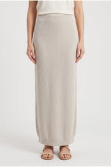 Women's Beige Cotton Knit Skirt