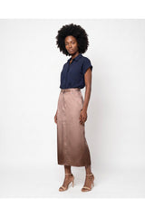 Brunello Cucinelli Women's Beige Straight Midi Skirt