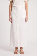 Women's Off White Linen Skirt