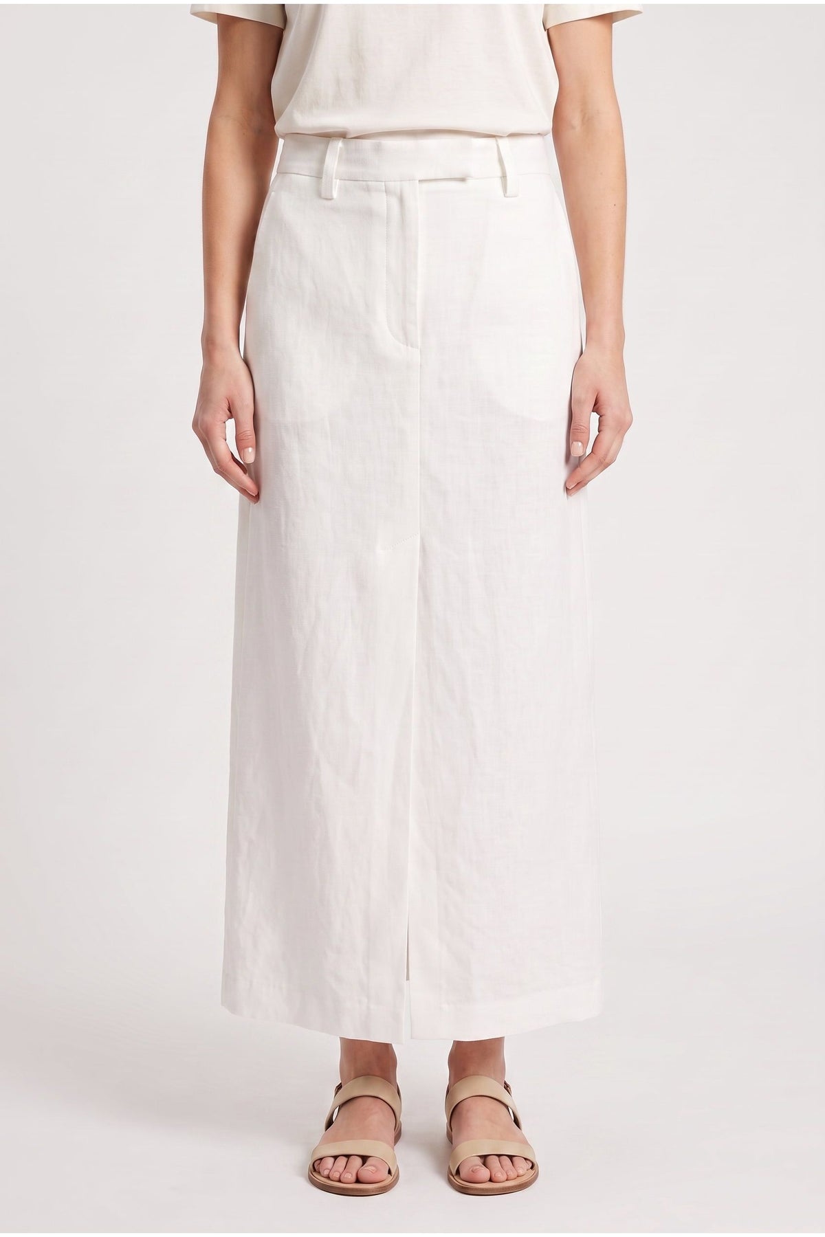 Women's Off White Linen Skirt