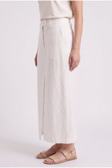 Women's Off White Linen Skirt